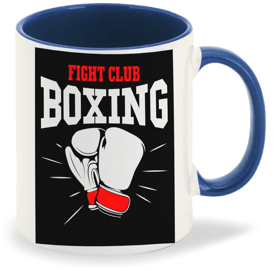 Кружка лазурный CoolPodarok Fight club boxing (Бойцовский клуб бокса)