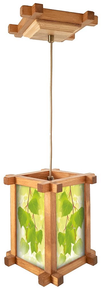 Светильник потолочный, люстра светодиодная "Березка" (орех) из дерева, для кафе, бара, дачи, салона, суши бара