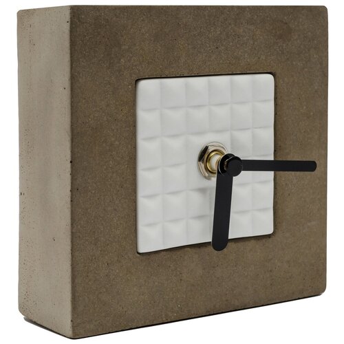 Часы настенные VILART 18-304, квадратные, размер 11*5*11 см, бетон