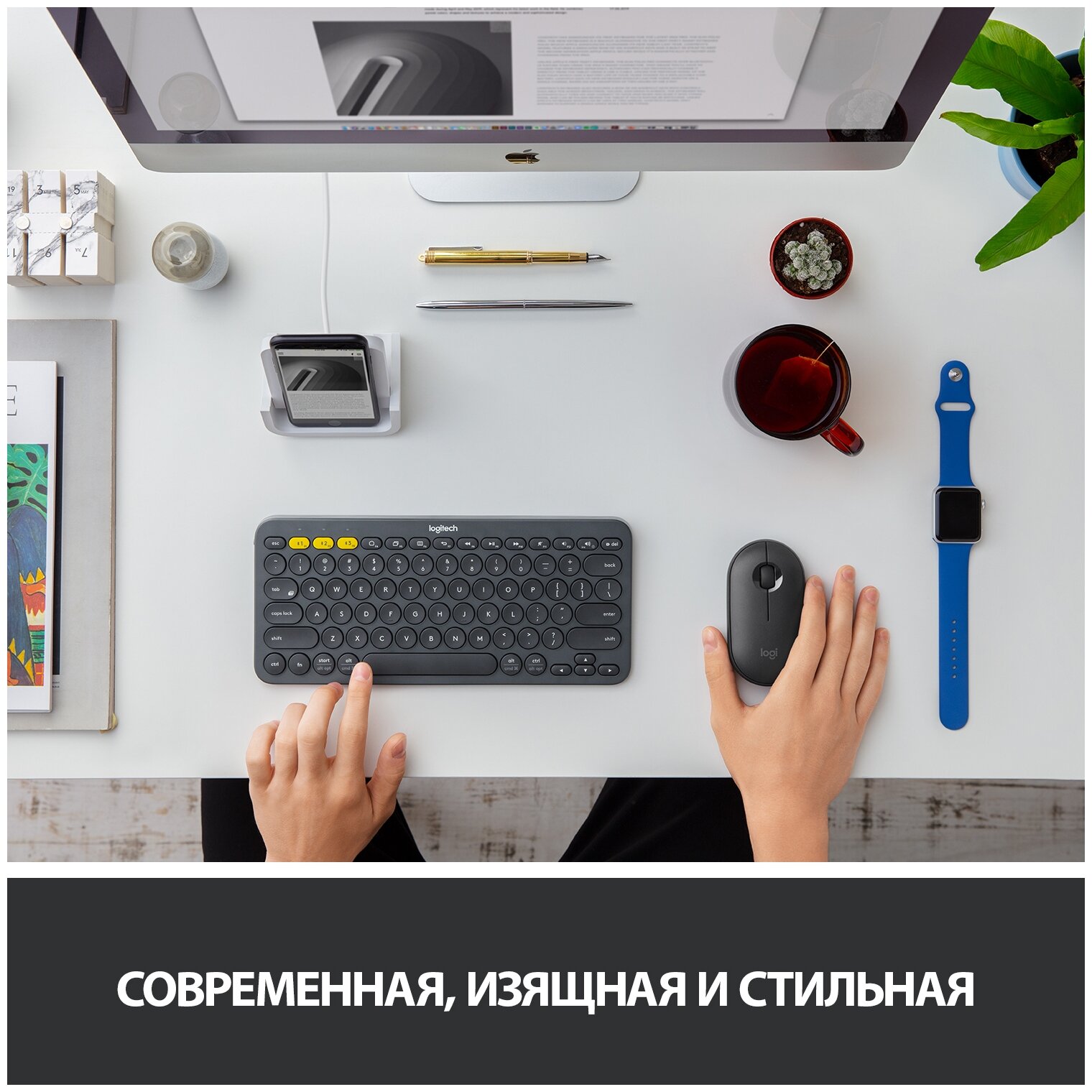 Мышь LOGITECH M350, оптическая, беспроводная, USB, розовый [910-005717] - фото №7