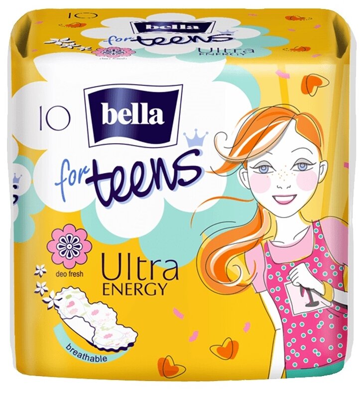 Bella for teens Прокладки гигиенические для подростков energy deo, 10 шт. Впитываемость 4к.