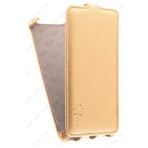 Кожаный чехол для Meizu U20 Aksberry Protective Flip Case (Золотой)