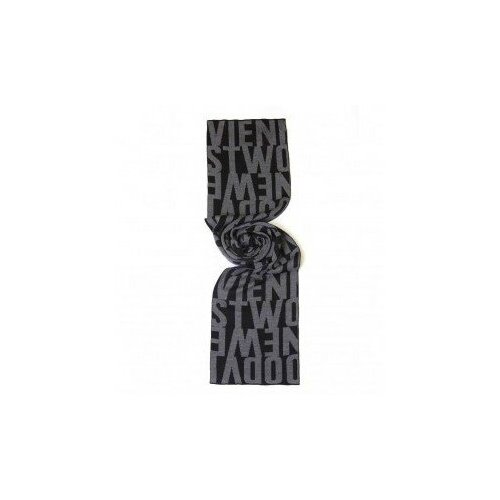 Черный шарф с серыми надписями Vivienne Westwood 14248