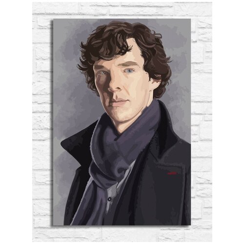 Картина по номерам на холсте Шерлок Sherlock (Бенедикт Камбербетч) - 9022 В 20x30 картина по номерам на холсте шерлок sherlock бенедикт камбербетч 9022 в 30x40