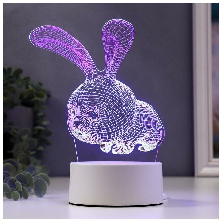 Светильник "Кролик" LED RGB от сети 9,5х14х19 см./В упаковке шт: 1 - фотография № 1