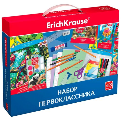 Набор первоклассника ErichKrause 45413, 43 пр., синий/красный