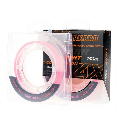 шнур рыболовный плетеный akara ultra light competition yellow 150 м 0 06 Шнур рыболовный плетеный Akara Ultra Light Competition Pink 150 м 0,10