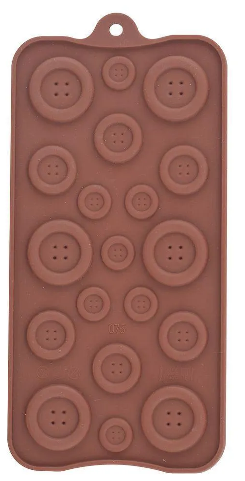 Силиконовая форма для шоколада Subor пуговицы / Форма для конфет / силиконовая форма Пуговицы 20х10 см 19 ячеек