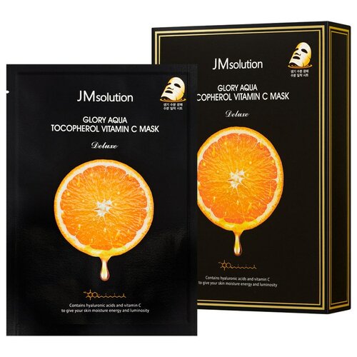 JMsolution Тканевая маска для выравнивания тона / Glory Aqua Tocopherol Vitamin C Mask, 30 мл набор 14 омолаживающий антиоксидантный уход q10 и витамин с 56 капсул