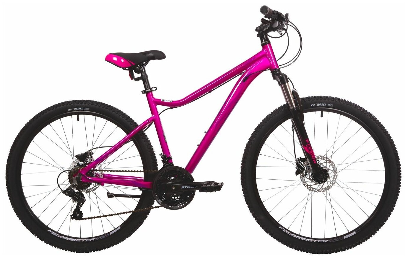 Велосипед горный хардтейл Stinger LAGUNA PRO 26" 15" розовый глянцевый 26AHD. LAGUPRO.15PK1 2021