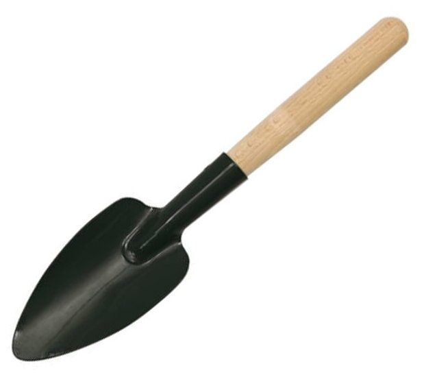 Совок (лопатка) посадочный садовый металлический с деревянной ручкой 12 см
