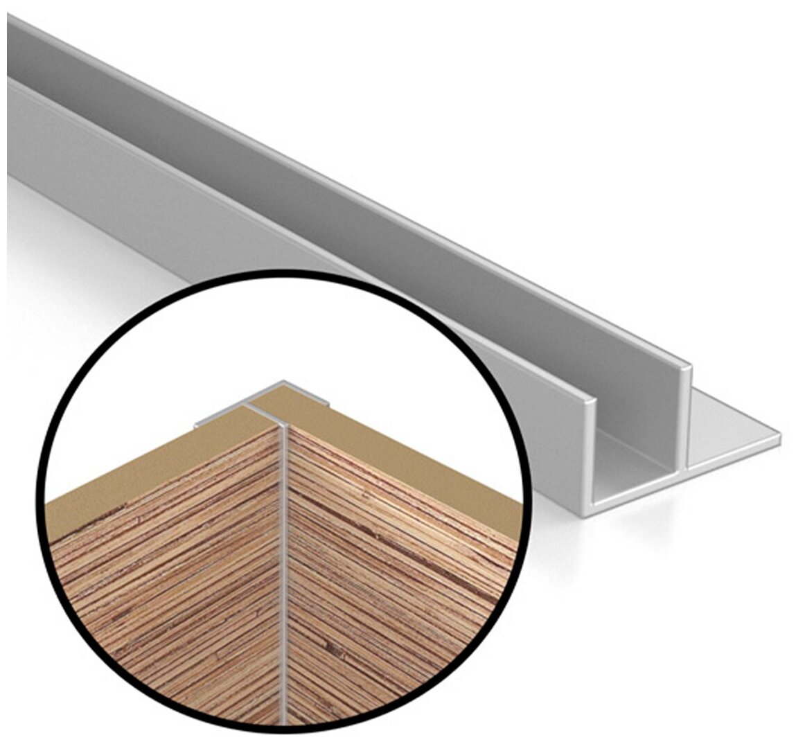 Планка угловая для стеновой панели (фальш-панели, Ф-образная). 6мм. 2шт. - фотография № 2