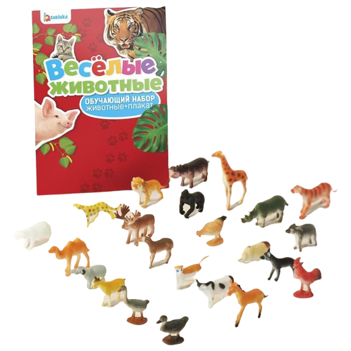 Обучающий набор Zabiaka Весёлые животные 3665040, разноцветный обучающий набор животные со всего света животные и плакат по методике монтессори