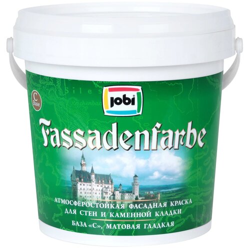 Краска акриловая Jobi FassadenFarbe матовая бесцветный 2.25 л jobi fassadenfarbe краска фасадная 0 9л