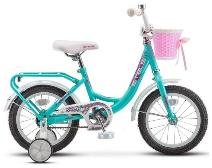 Детский велосипед STELS Flyte Lady 14 Z011 (LU089090*LU084011), рама 9,5", бирюзовый