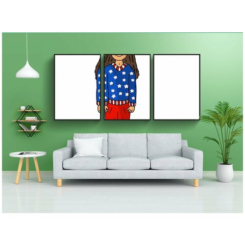 фото Набор модулных постеров для интерьера "соединенные штаты америки, 4 июля, праздновать" 60x90 см. в тубусе, без рамки lotsprints