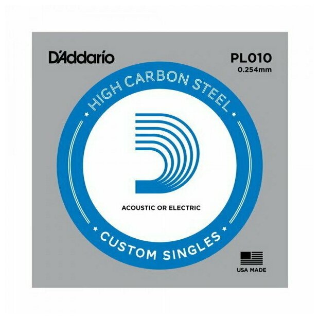 D'ADDARIO PL010 одиночная струна для акустической и электрогитары