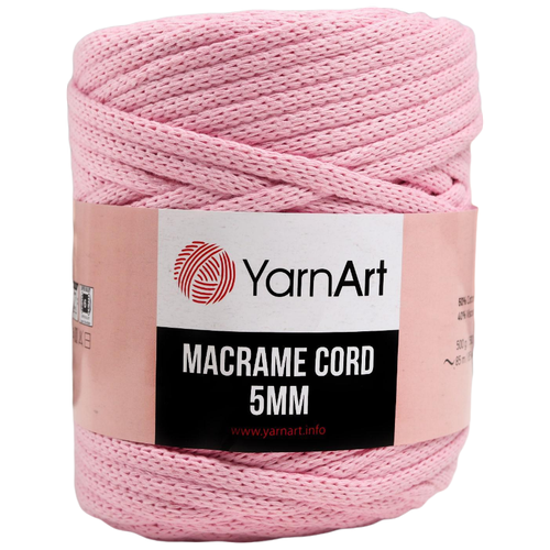 Пряжа YarnArt Macrame Cord 5 MM, 60 % хлопок, 40 % вискоза, 40 % полиэстер, 500 г, 85 м, 1 шт., 762 85 м