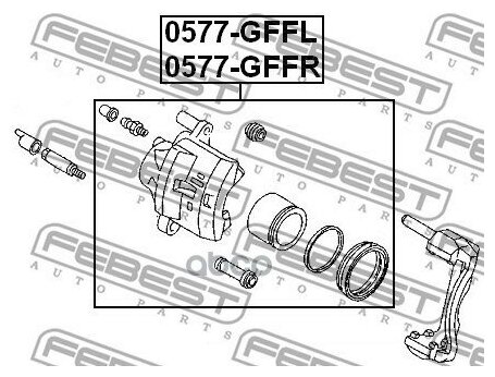 Суппорт тормозной передний левый Febest 0577-GFFL