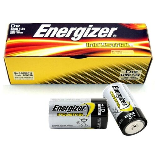 Батарейки Energizer LR20 Industrial BOX12 energizer бат max plus d e95 2 шт бл alkaline 7638900426823