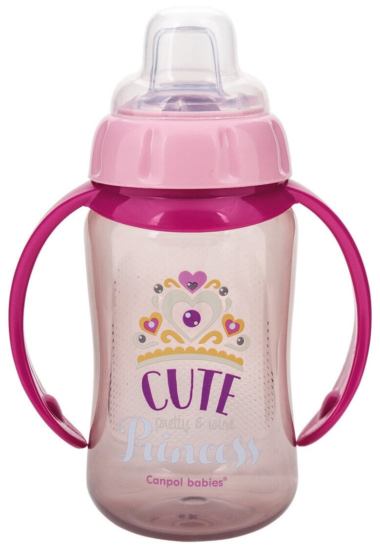 Обучающий Canpol Babies поильник с силиконовым носиком и ручками Future Daydreams, 6+, cute princess, розовый