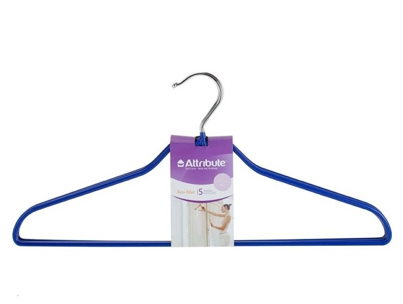 Набор вешалок, Вешалка плечики для одежды ATTRIBUTE Neo blue 42см 5шт - фотография № 11