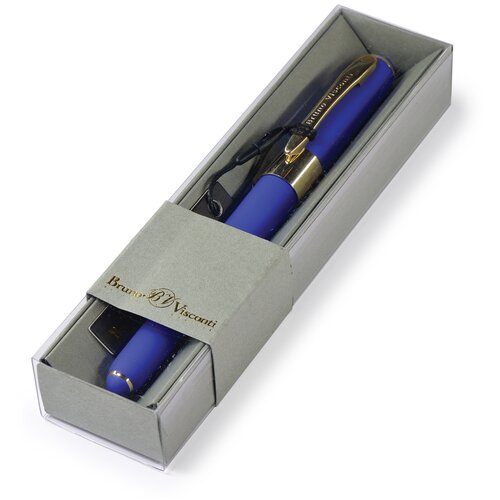 Ручка шариковая автоматическая BrunoVisconti, 0,5 мм, синяя, в футляре, Monaco (синий корпус), Арт. 20-0125/083