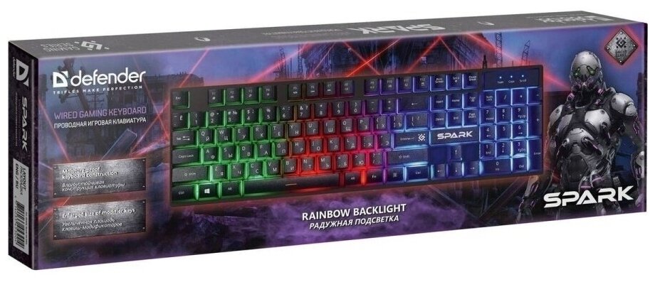 Игровая клавиатура для компьютера Defender Spark мембранная Full-size