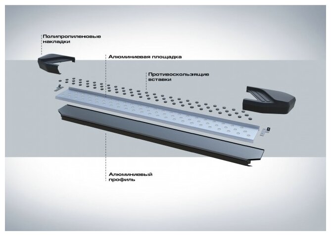 Пороги-площадки RIVAL BMW-style D173AL21021