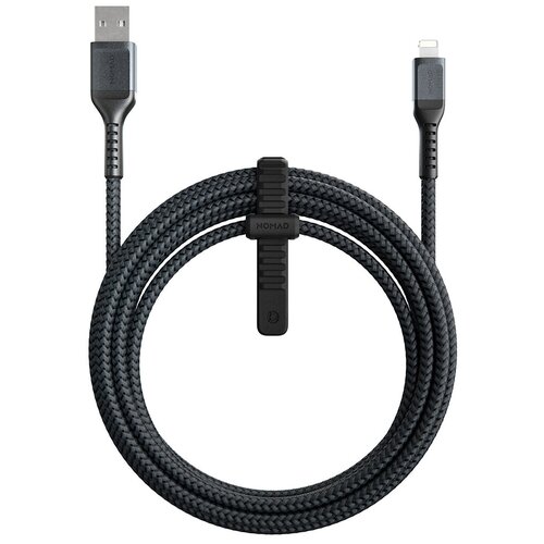 Кабель Nomad Lightning to USB, материал кевлар, длина 3 м. Цвет чёрный.