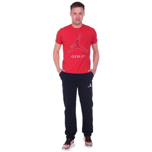 Костюм MillenaSharm, футболка и брюки, повседневный стиль, полуприлегающий силуэт, карманы, размер 50, красный