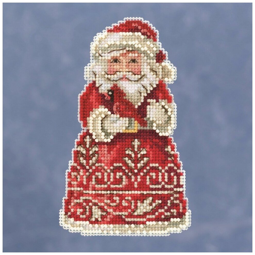 Santa With Cardinal (Санта с птенцом) #JS201913 Mill Hill Набор для вышивания 7.6 x 12.7 см Счетный крест