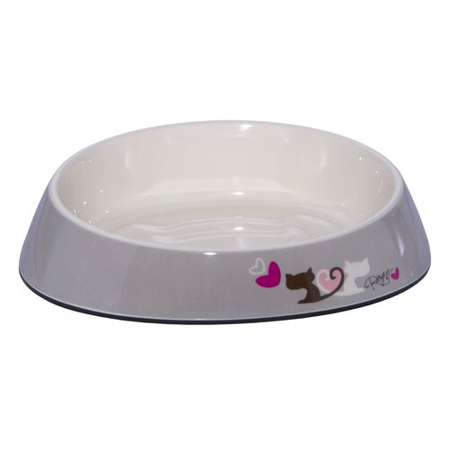 Rogz Миска для комфортного кормления Fishcake 200 мл Влюбленные котики (MELAMINE CAT BOWL) CBOWL31G | MELAMINE CAT BOWL 0,45 кг 20937