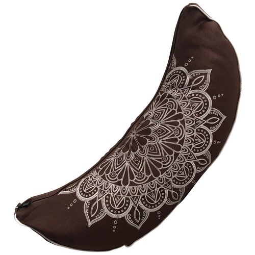 Подушка для медитации полумесяц Мандала, коричневый, размер 38 х 15 х 9 см вес 1,2 кг состав гречишная лузга