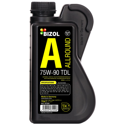 Синт. тр.масло BIZOL 87221 Allround Gear Oil TDL 75W-90 GL-4/GL-5/MT-1 (5л)