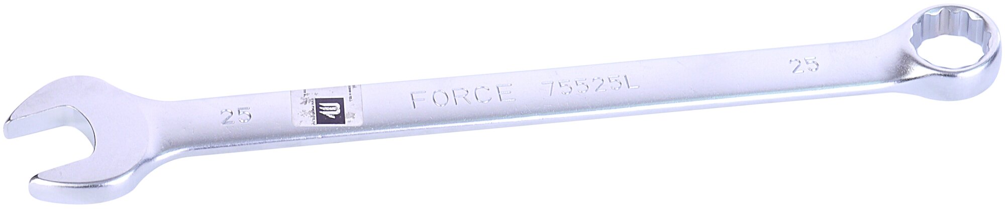 Ключ комбинированный 25мм 12-ти гранный прямой удлиненный FORCE F-75525L
