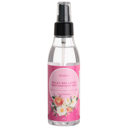 Парфюмированный спрей для тела Deoproce Milky Relaxing Perfumed Body Mist Cotton Rose, 150 мл спрей для тела deoproce milky relaxing perfumed body mist floral musk 150 мл