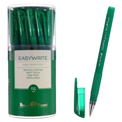 Ручка шариковая EasyWrite Green, 0.5 мм, зелёные чернила, матовый корпус Silk Touch, 3 штуки ручка шариковая зайка с выбором цвета чернила 10 цветов с фигуркой 3 штуки