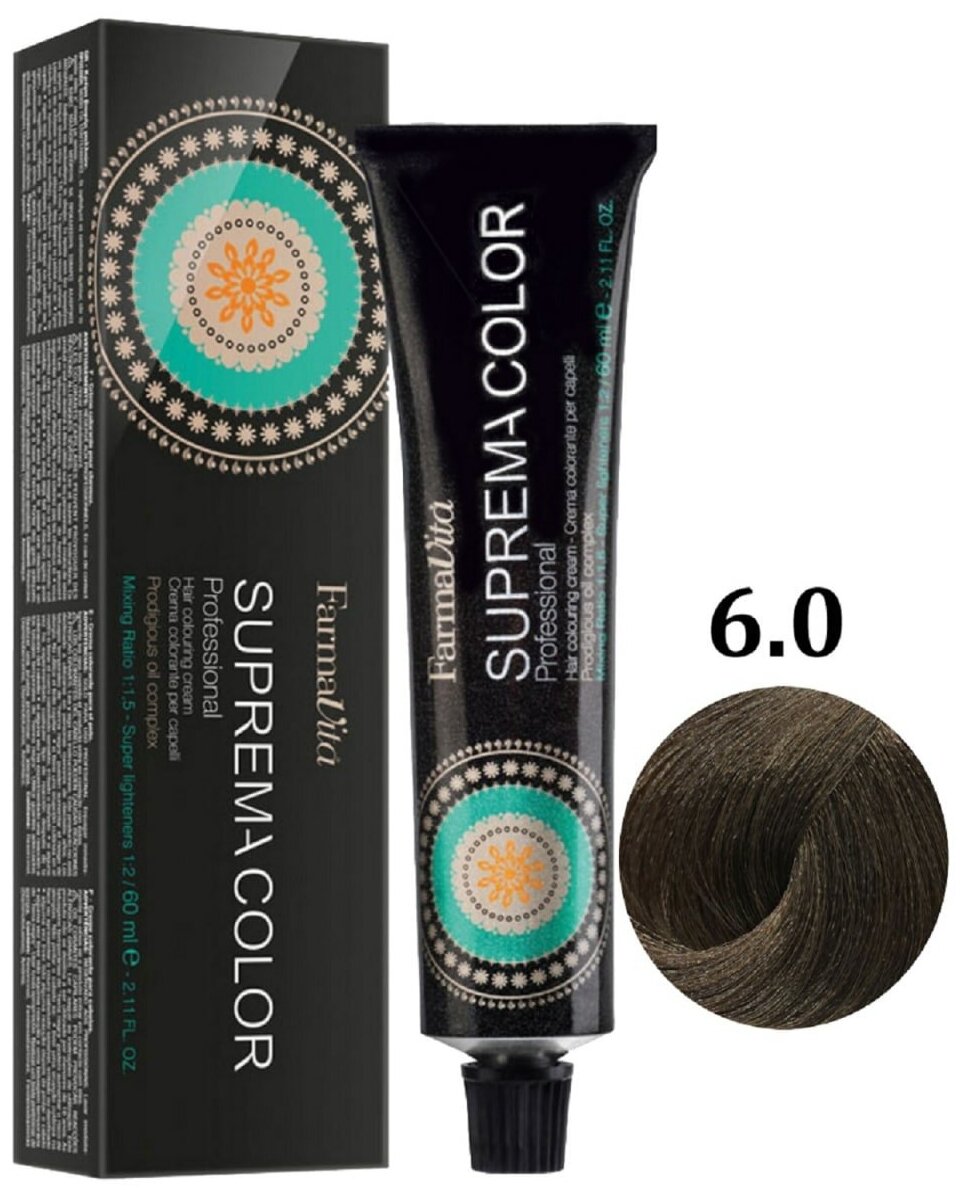 Крем-краска SUPREMA COLOR для окрашивания волос FARMAVITA 6.0 темный блондин 60 мл