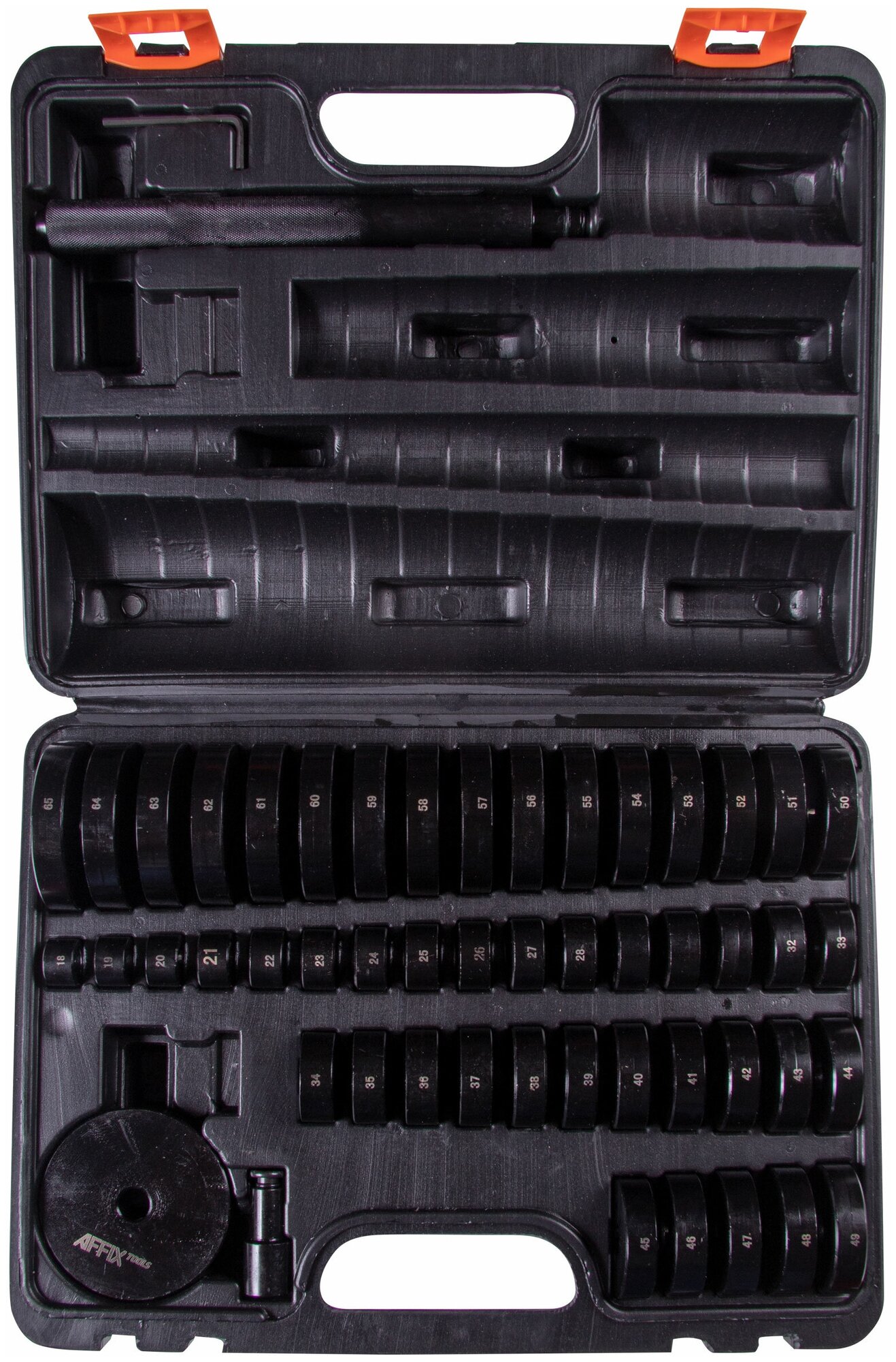 Набор оправок для монтажа и демонтажа подшипников, 18-74 мм, кейс, 51 предмет AFFIX AF10020049C