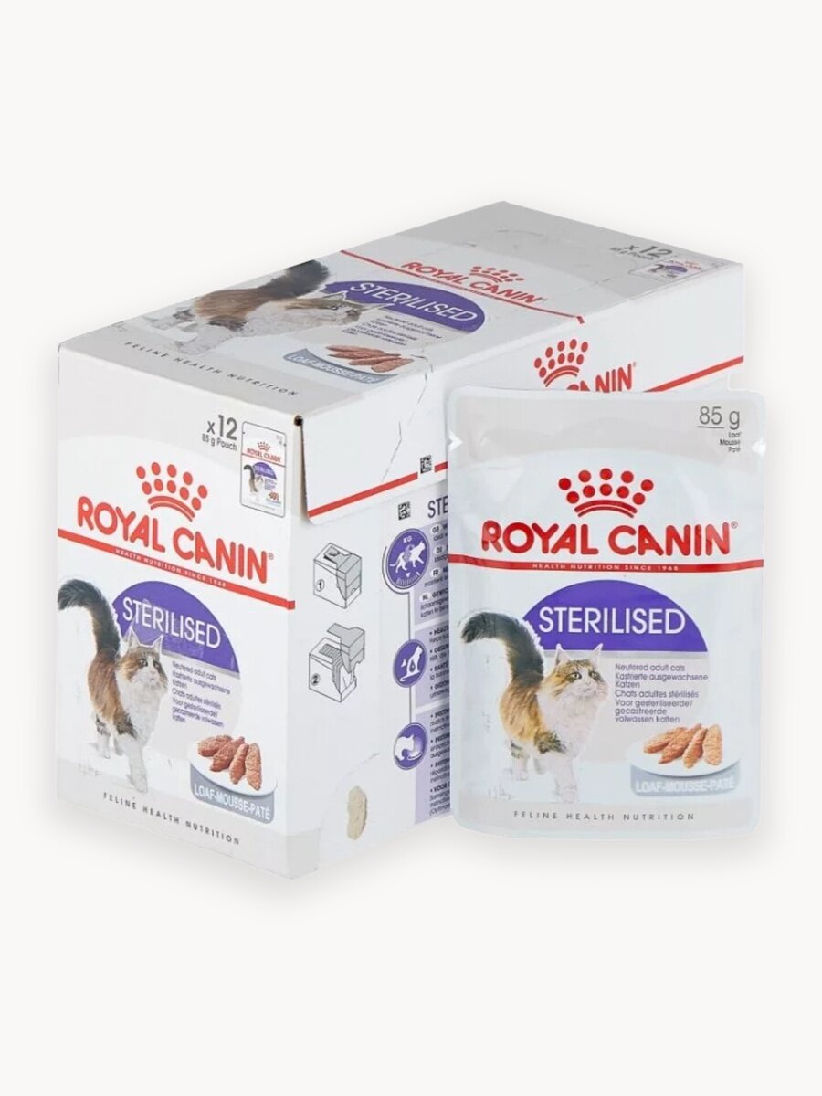 Влажный корм в паштете для стерилизованных кошек Royal Canin Sterilised Loaf 12 шт. х85гр.