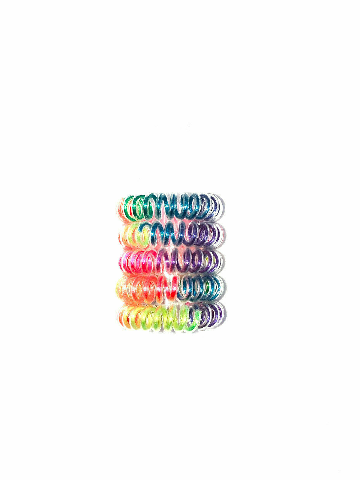 Резинки для волос пружинки разноцветные 4см 5шт