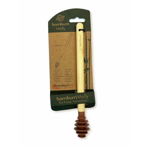 Ложка-веретено силиконовая с ручкой из бамбука Molly