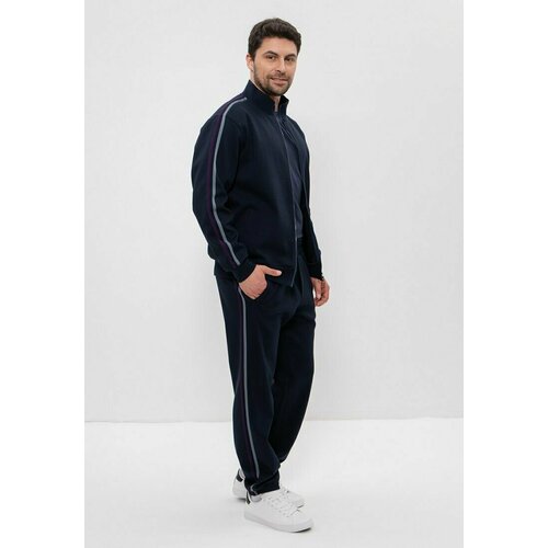 Костюм CLEO, олимпийка и брюки, карманы, размер 52, синий