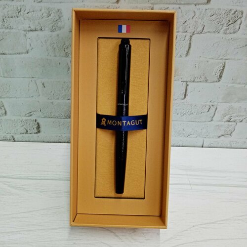Ручка в футляре TJ-25 Montagut (черн) 0.5мм роллер, Черная, металлический корпус, в к/кор M810 (1/9)