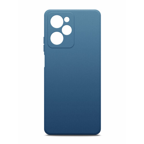 Чехол на Xiaomi POCO X5 Pro (Ксиоми Поко Х5 Pro) синий силиконовый с защитной подкладкой из микрофибры Microfiber Case, Miuko