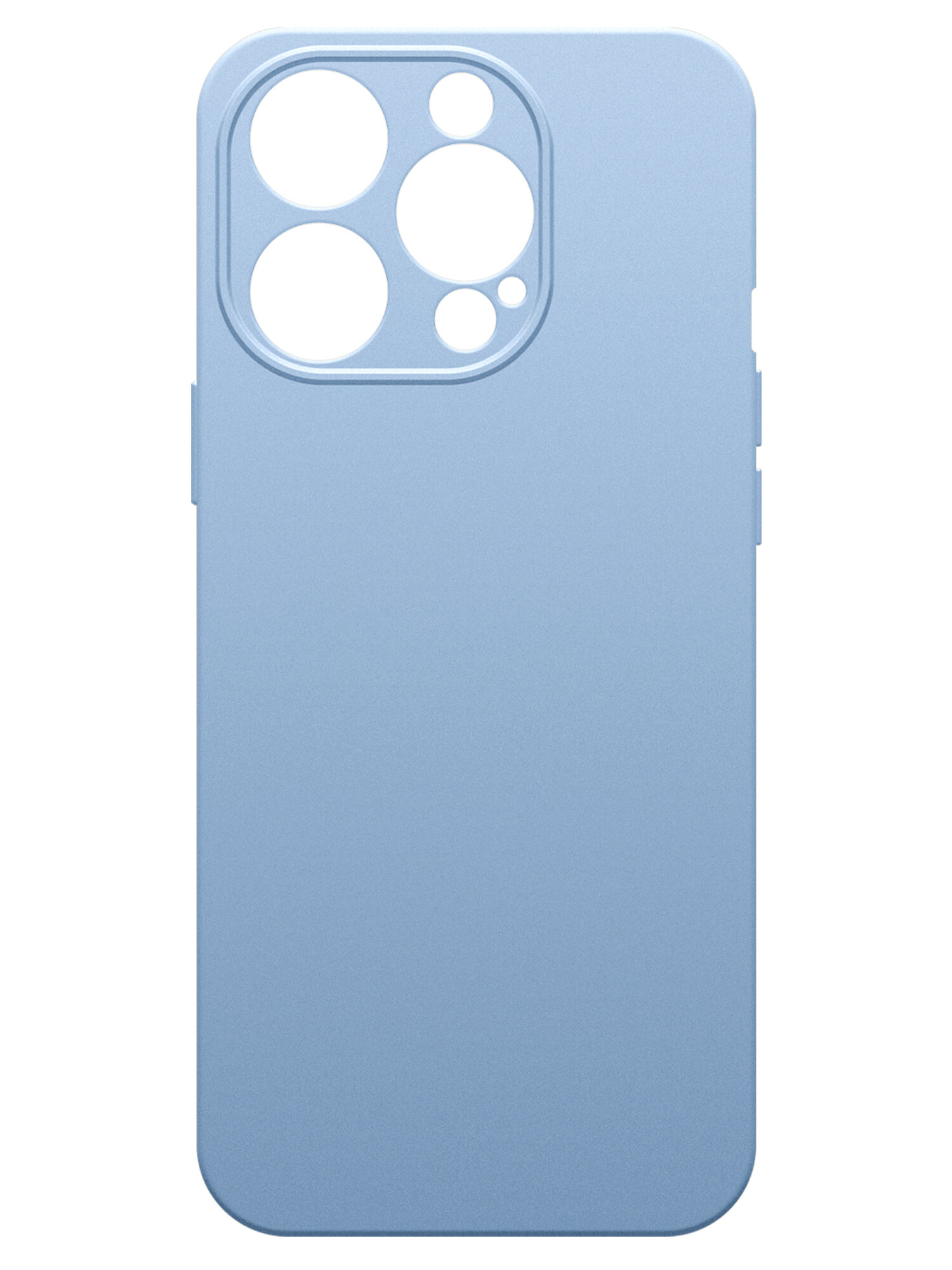 Чехол на Apple iPhone 15 Pro (Эпл Айфон 15 про), силиконовый с защитной подкладкой голубой, Miuko