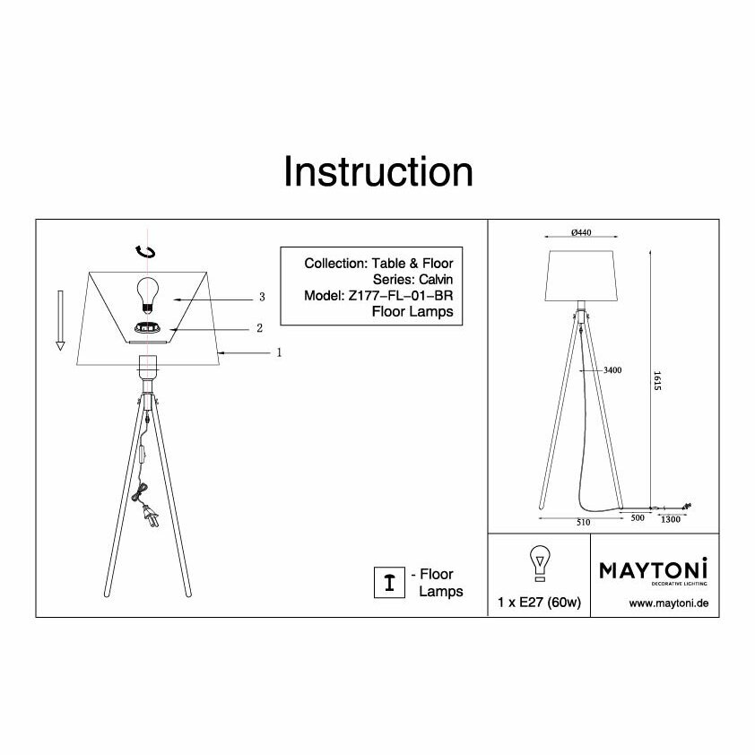 Торшер Maytoni Z177-FL-01-BR E27 - фото №15