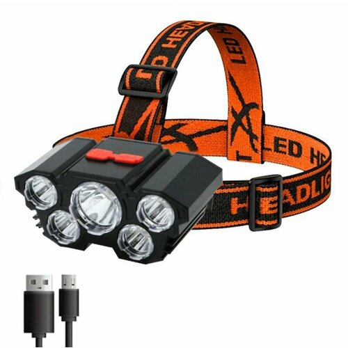 фонарь светодиодный g0008 jr l 50w spot 5led 9 30v 168 120 78mm аналог 18117 Налобный светодиодный фонарь, 5LED