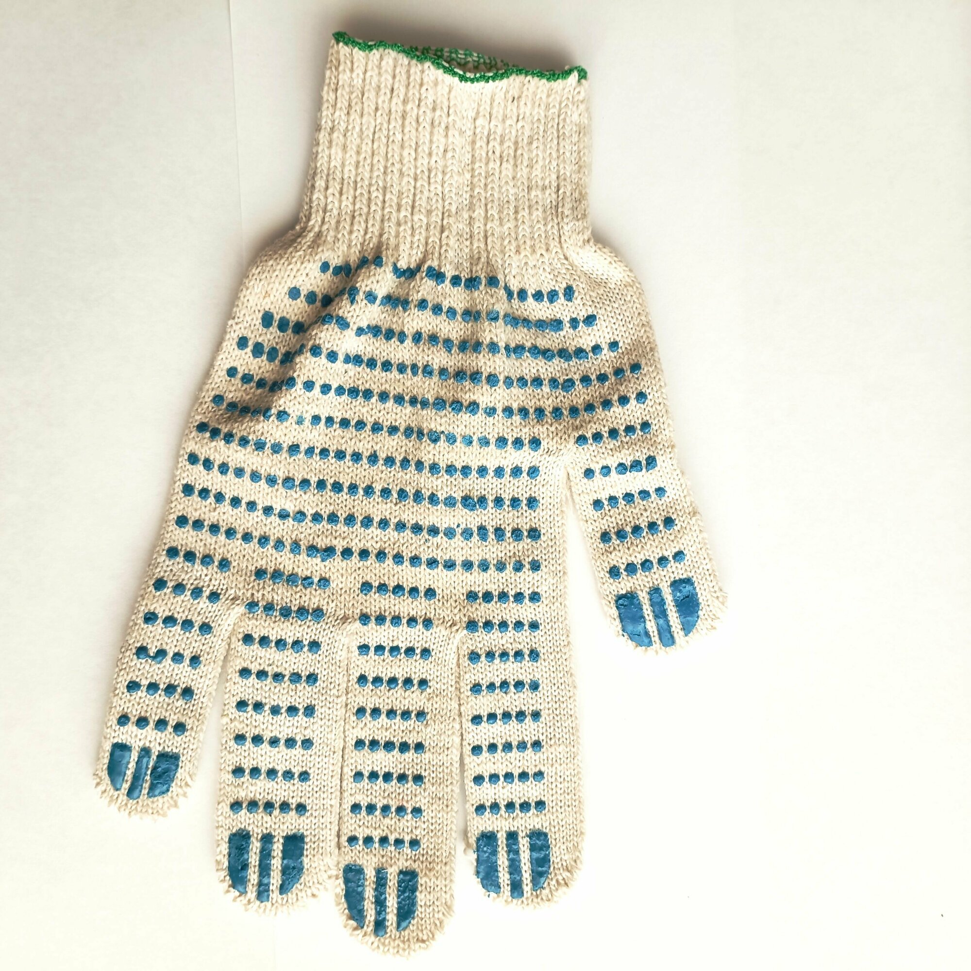 фото Перчатки 10-й класс (5 нитей) с ПВХ, упаковка (10 пар)